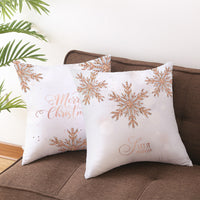HKM-620051 Snowflake Pattern Peach Skin Velvet Throw Pillow Cover - 45x45cm