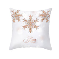 HKM-620051 Snowflake Pattern Peach Skin Velvet Throw Pillow Cover - 45x45cm
