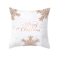 HKM-620051 Snowflake Pattern Peach Skin Velvet Throw Pillow Cover - 45x45cm