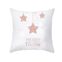 HKM-620051 Snowflake Pattern Peach Skin Velvet Throw Pillow Cover - 45x45cm