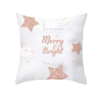 HKM-620051 Snowflake Pattern Peach Skin Velvet Throw Pillow Cover - 45x45cm