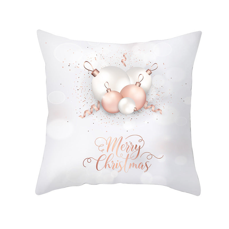 HKM-620051 Snowflake Pattern Peach Skin Velvet Throw Pillow Cover - 45x45cm