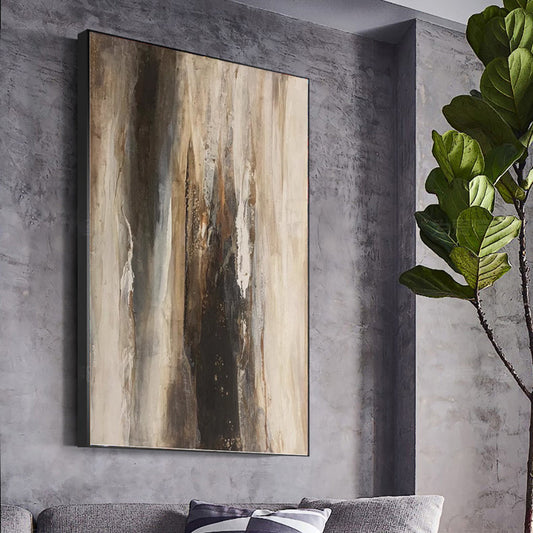 HKM-620179 Handmade Abstract Oil Painting on Canvas - Modern Retro Wall Art for Living Room Decor