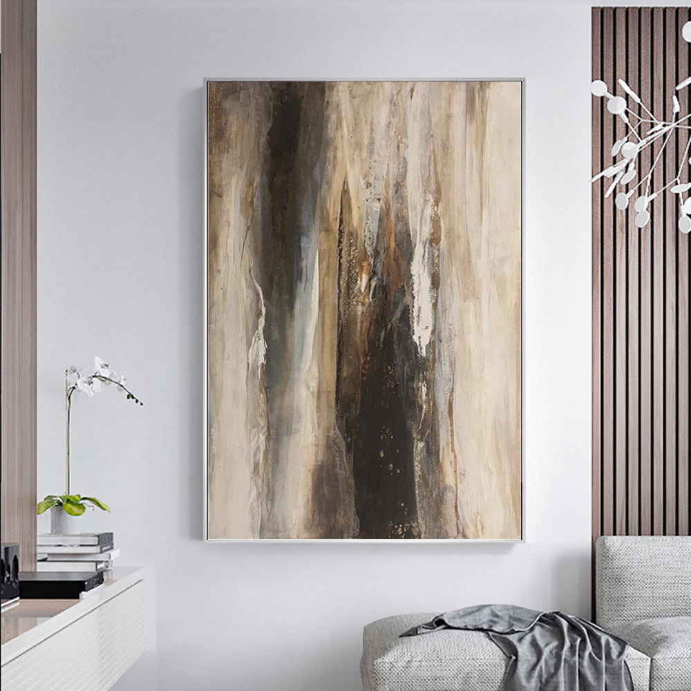 HKM-620179 Handmade Abstract Oil Painting on Canvas - Modern Retro Wall Art for Living Room Decor