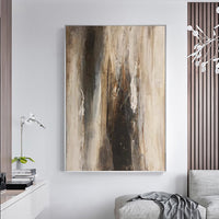 HKM-620179 Handmade Abstract Oil Painting on Canvas - Modern Retro Wall Art for Living Room Decor