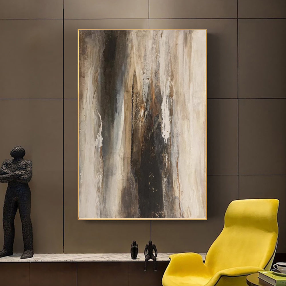 HKM-620179 Handmade Abstract Oil Painting on Canvas - Modern Retro Wall Art for Living Room Decor