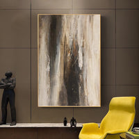HKM-620179 Handmade Abstract Oil Painting on Canvas - Modern Retro Wall Art for Living Room Decor