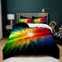 HKM-620243 Music Rainbow 3D Digital Print Bed Sheet Set - Modern Chemical Fiber Design in Multiple Dimensions