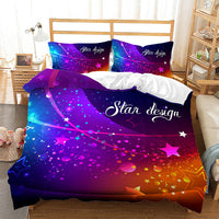 HKM-620243 Music Rainbow 3D Digital Print Bed Sheet Set - Modern Chemical Fiber Design in Multiple Dimensions