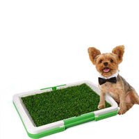 HKM-620307 Indoor Pet Dog Toilet Training Mat with Synthetic Grass Potty Pad, 3-Tier Odor-Resistant System