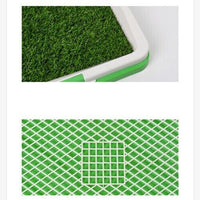 HKM-620307 Indoor Pet Dog Toilet Training Mat with Synthetic Grass Potty Pad, 3-Tier Odor-Resistant System