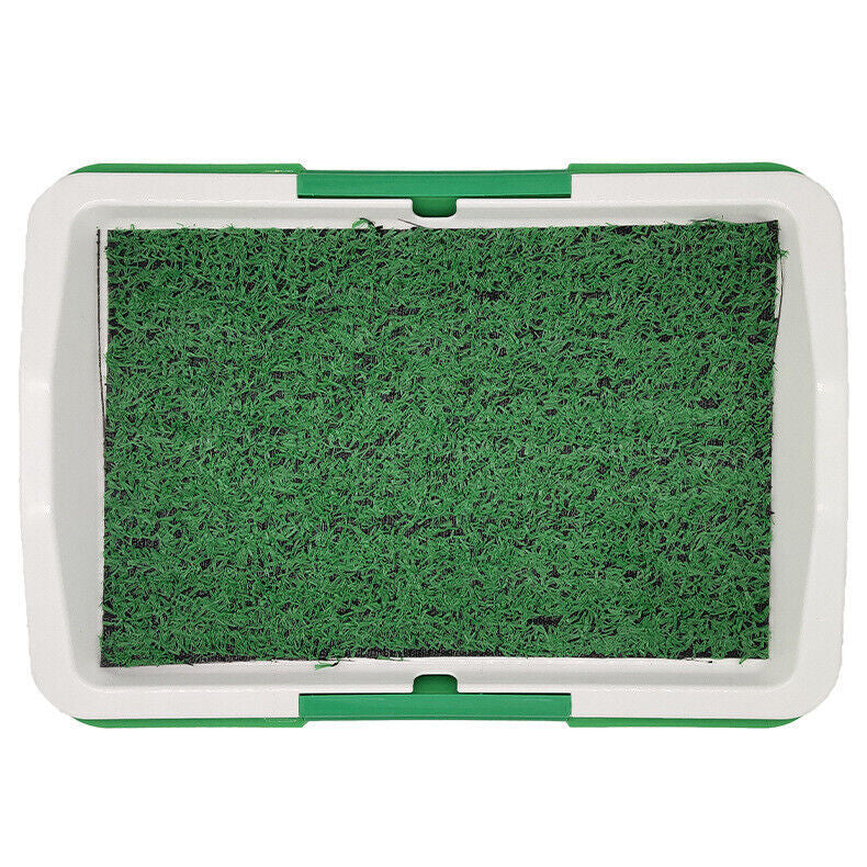 HKM-620307 Indoor Pet Dog Toilet Training Mat with Synthetic Grass Potty Pad, 3-Tier Odor-Resistant System