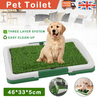 HKM-620307 Indoor Pet Dog Toilet Training Mat with Synthetic Grass Potty Pad, 3-Tier Odor-Resistant System
