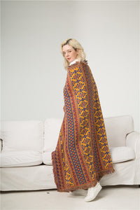 HKM-620307 Nordic Style Decorative Blanket with Artistic Tapestry - Multiple Designs Available (90x90cm to 90x210cm)