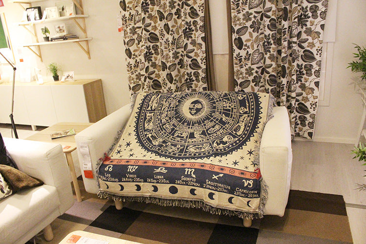 HKM-620307 Nordic Style Decorative Blanket with Artistic Tapestry - Multiple Designs Available (90x90cm to 90x210cm)