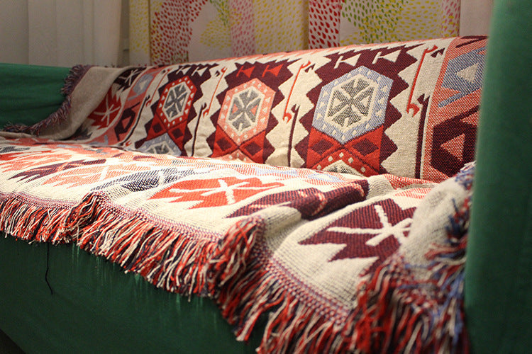 HKM-620307 Nordic Style Decorative Blanket with Artistic Tapestry - Multiple Designs Available (90x90cm to 90x210cm)