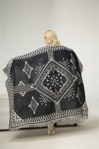 HKM-620307 Nordic Style Decorative Blanket with Artistic Tapestry - Multiple Designs Available (90x90cm to 90x210cm)