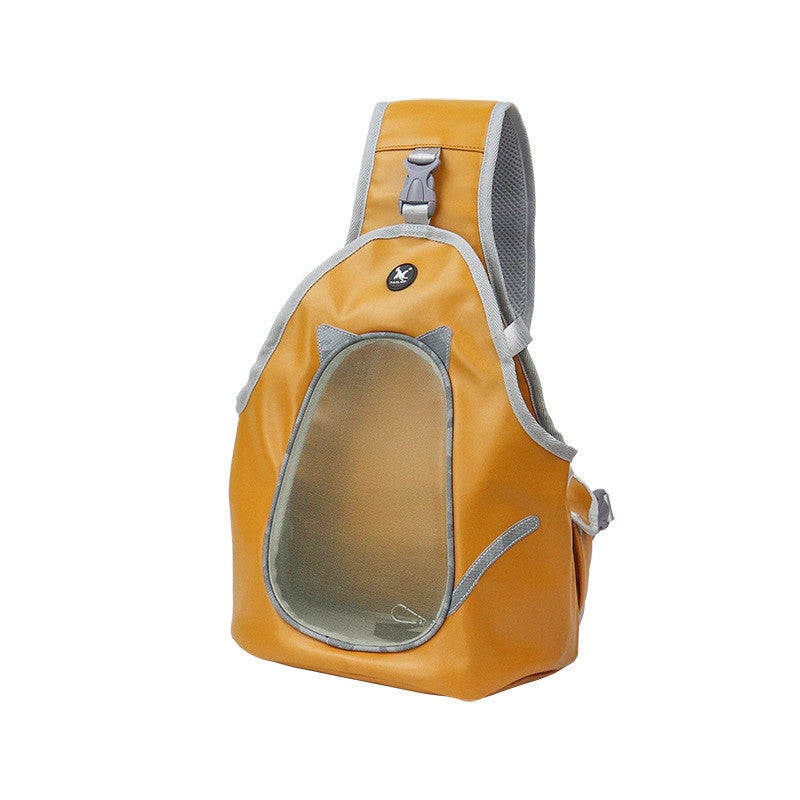 HKM-620435 Folding Leather Pet Chest Backpack for Small to Medium Pets - Multiple Colors Available