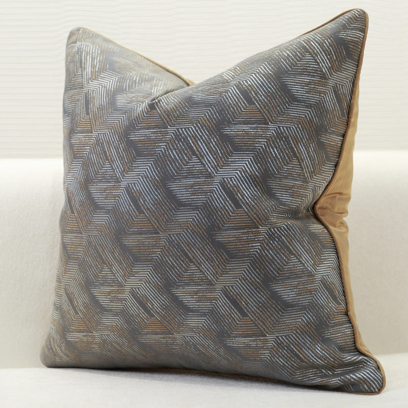 HKM-620563 Modern Minimalist Pillowcase in Dark Grey and Cloudy Beige, 45x45CM