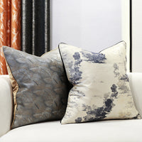 HKM-620563 Modern Minimalist Pillowcase in Dark Grey and Cloudy Beige, 45x45CM