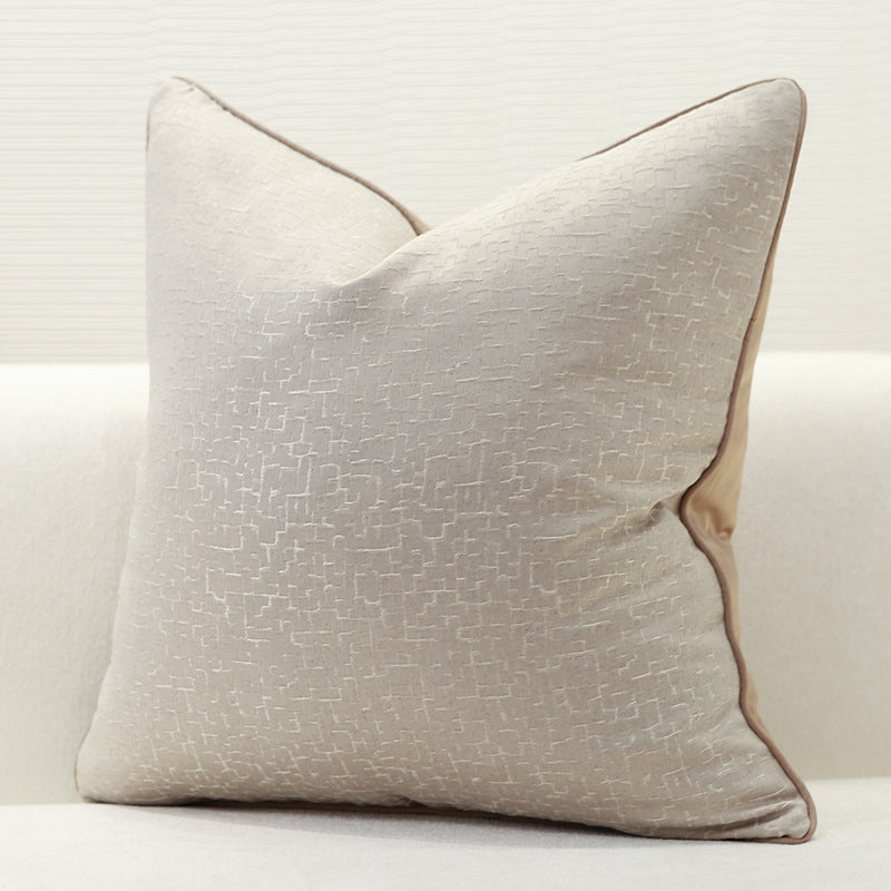 HKM-620563 Modern Minimalist Pillowcase in Dark Grey and Cloudy Beige, 45x45CM