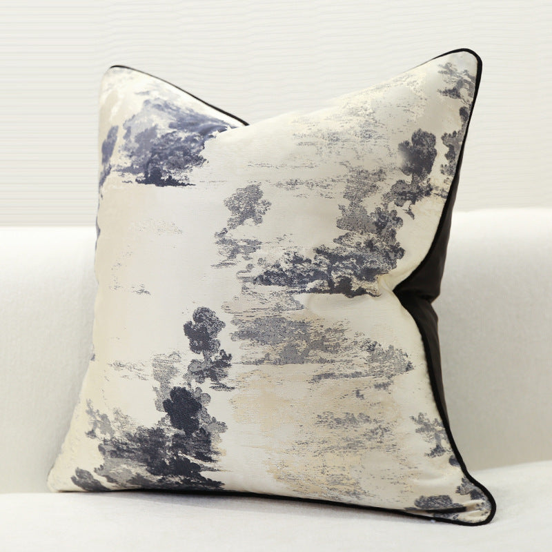 HKM-620563 Modern Minimalist Pillowcase in Dark Grey and Cloudy Beige, 45x45CM