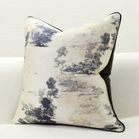 HKM-620563 Modern Minimalist Pillowcase in Dark Grey and Cloudy Beige, 45x45CM