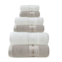 HKM-620819 Cotton Absorbent Towel Set in Various Colors - 6-Piece Collection