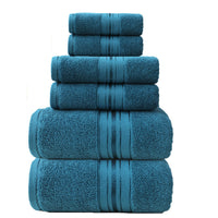 HKM-620819 Cotton Absorbent Towel Set in Various Colors - 6-Piece Collection