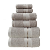 HKM-620819 Cotton Absorbent Towel Set in Various Colors - 6-Piece Collection