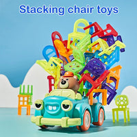 HKM-620819 Interactive Bear Car Chair Stacking Toys for Kids - Parent-Child Learning Game