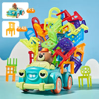 HKM-620819 Interactive Bear Car Chair Stacking Toys for Kids - Parent-Child Learning Game