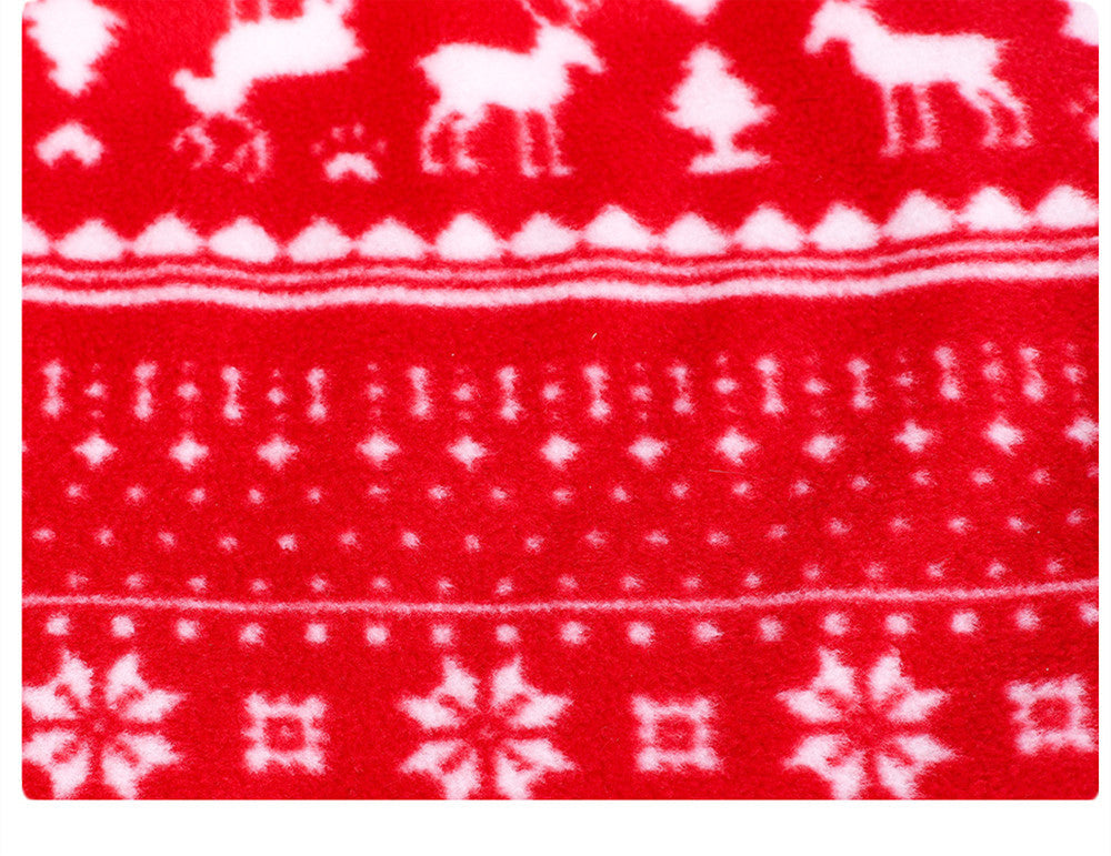 HKM-620883 Christmas Patterned Double-Sided Polar Fleece Dog Jacket in Multiple Sizes