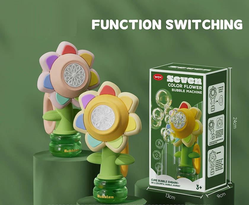 HKM-620883 Rechargeable Sunflower Bubble Shooter for Kids - Outdoor Fun and Playtime Activities