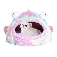 HKM-620883 Three-Dimensional Cat Nest with Soft Sponge Fill and Velvet Fabric Options