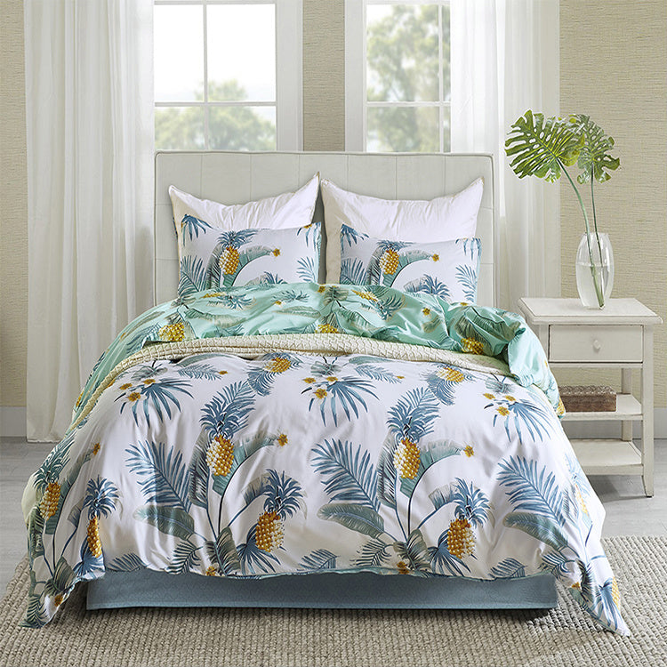 HKM-621011 Floral Polyester Duvet Cover Set - 3-Piece Bedding Collection