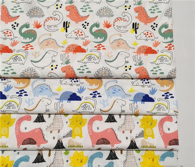 HKM-621075 Cartoon Dinosaur 100% Cotton Twill Quilt Sheet Fabric - 10m x 160cm