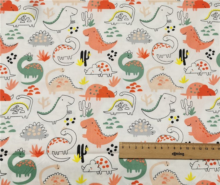 HKM-621075 Cartoon Dinosaur 100% Cotton Twill Quilt Sheet Fabric - 10m x 160cm