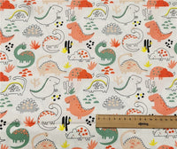 HKM-621075 Cartoon Dinosaur 100% Cotton Twill Quilt Sheet Fabric - 10m x 160cm