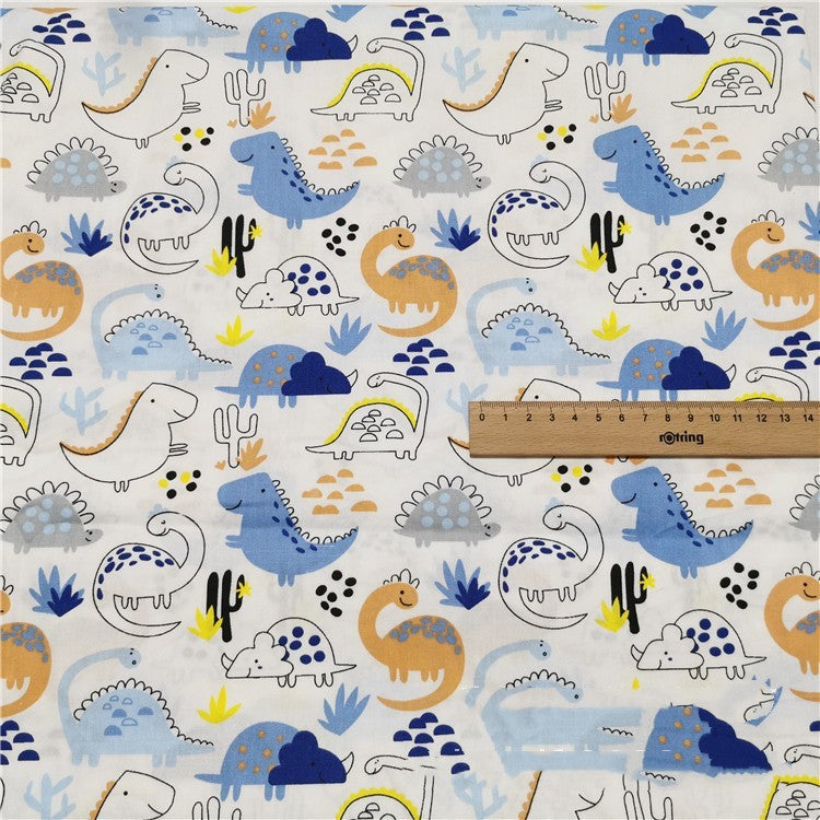 HKM-621075 Cartoon Dinosaur 100% Cotton Twill Quilt Sheet Fabric - 10m x 160cm