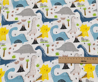 HKM-621075 Cartoon Dinosaur 100% Cotton Twill Quilt Sheet Fabric - 10m x 160cm