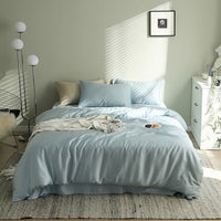 HKM-621075 Tencel Solid Color Bed Set - Four-Piece Collection with Various Color Options