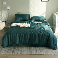HKM-621075 Tencel Solid Color Bed Set - Four-Piece Collection with Various Color Options