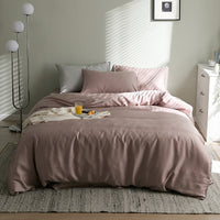 HKM-621075 Tencel Solid Color Bed Set - Four-Piece Collection with Various Color Options