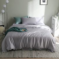 HKM-621075 Tencel Solid Color Bed Set - Four-Piece Collection with Various Color Options