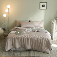 HKM-621075 Tencel Solid Color Bed Set - Four-Piece Collection with Various Color Options