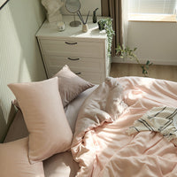HKM-621075 Tencel Solid Color Bed Set - Four-Piece Collection with Various Color Options