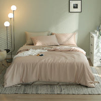 HKM-621075 Tencel Solid Color Bed Set - Four-Piece Collection with Various Color Options