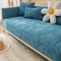 HKM-621139 Universal Solid Color Flannel Sofa Cover - All-Inclusive Dust Protection and Slipcover
