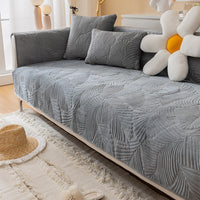 HKM-621139 Universal Solid Color Flannel Sofa Cover - All-Inclusive Dust Protection and Slipcover